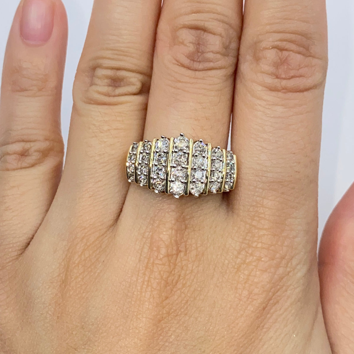 10K Yellow Gold Tiara Diamond Ring - additional product view 2