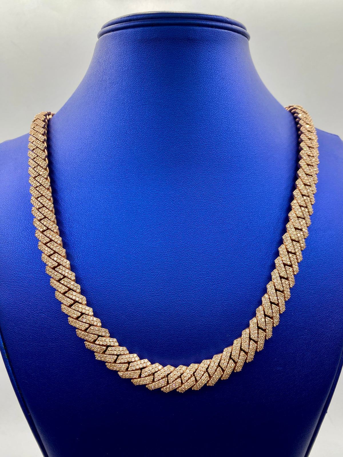 14K Rose Gold Jumbo Diamond Cuban Chain 12mm - additional product view 2