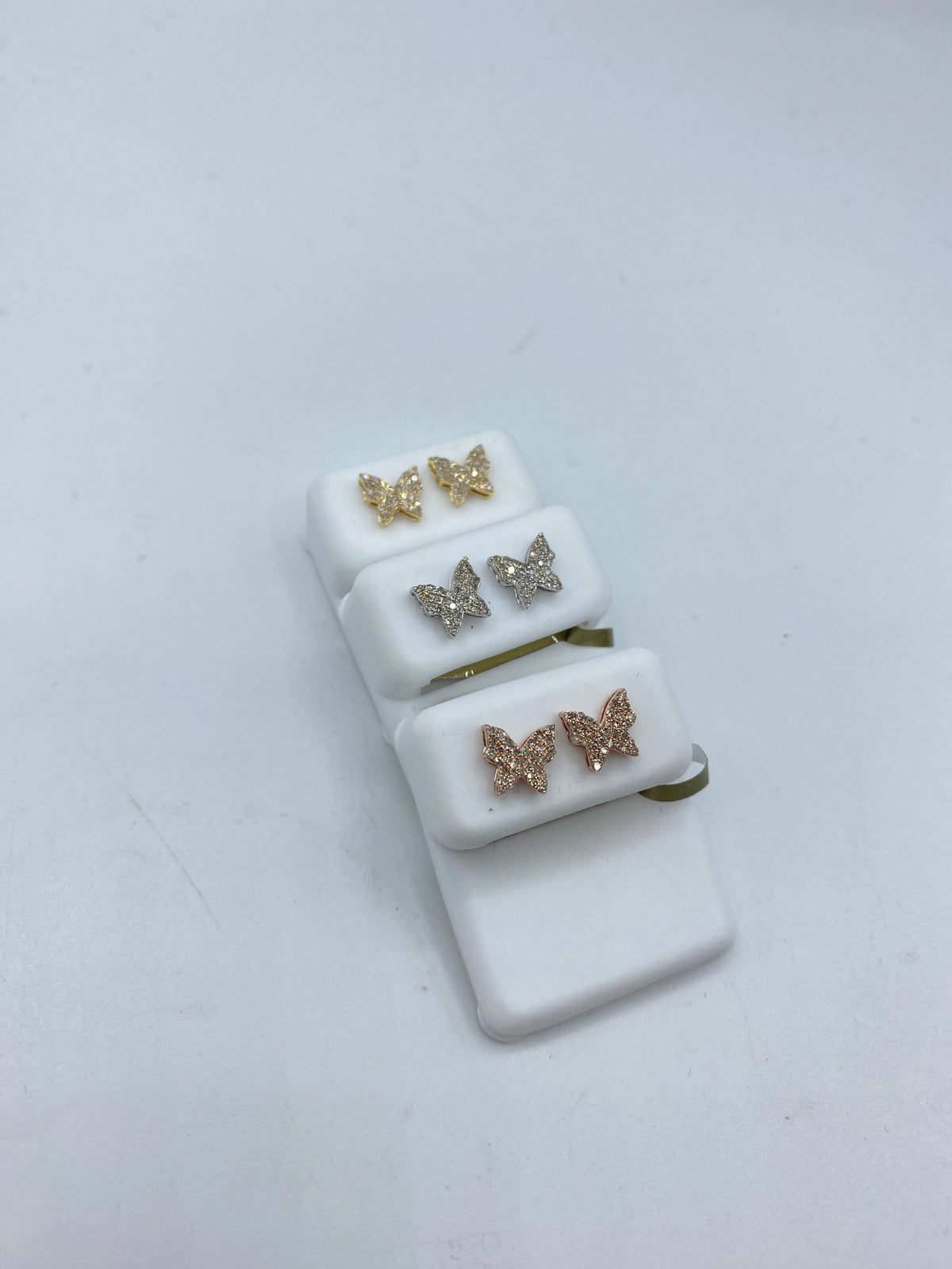 10K Gold Butterfly Diamond Earrings - additional product view 3