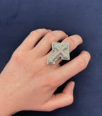 10K Gold Diamond Layered Cross Ring - additional product view 10
