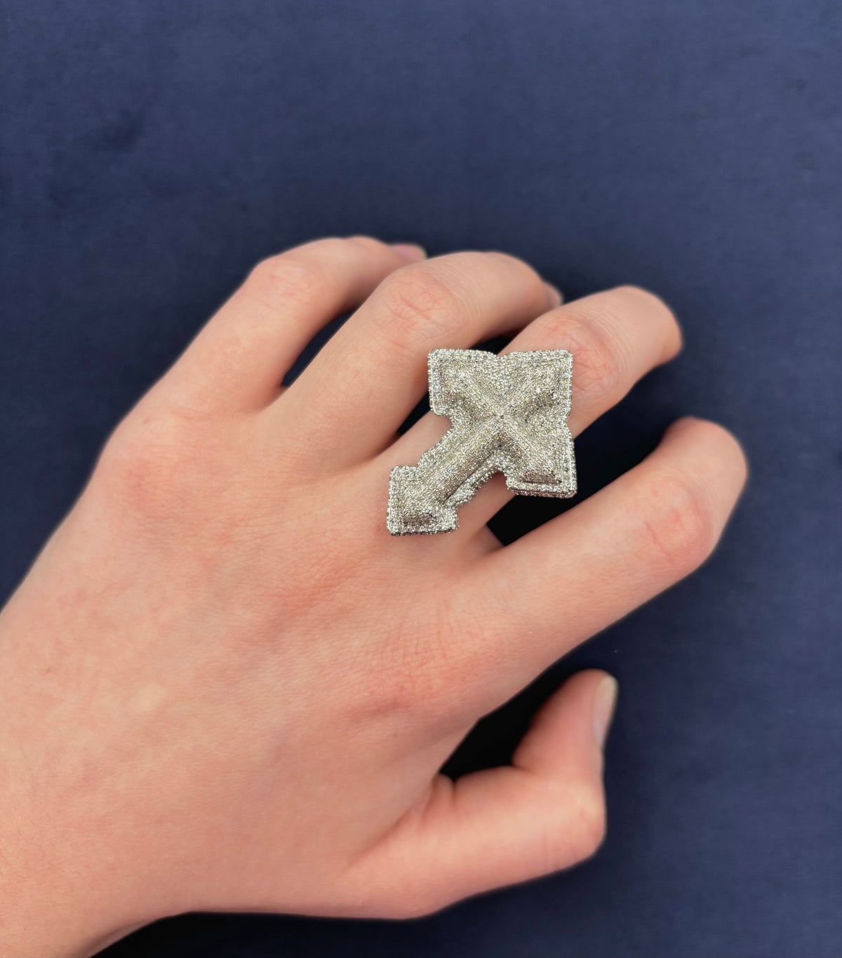10K Gold Diamond Layered Cross Ring - additional product view 10