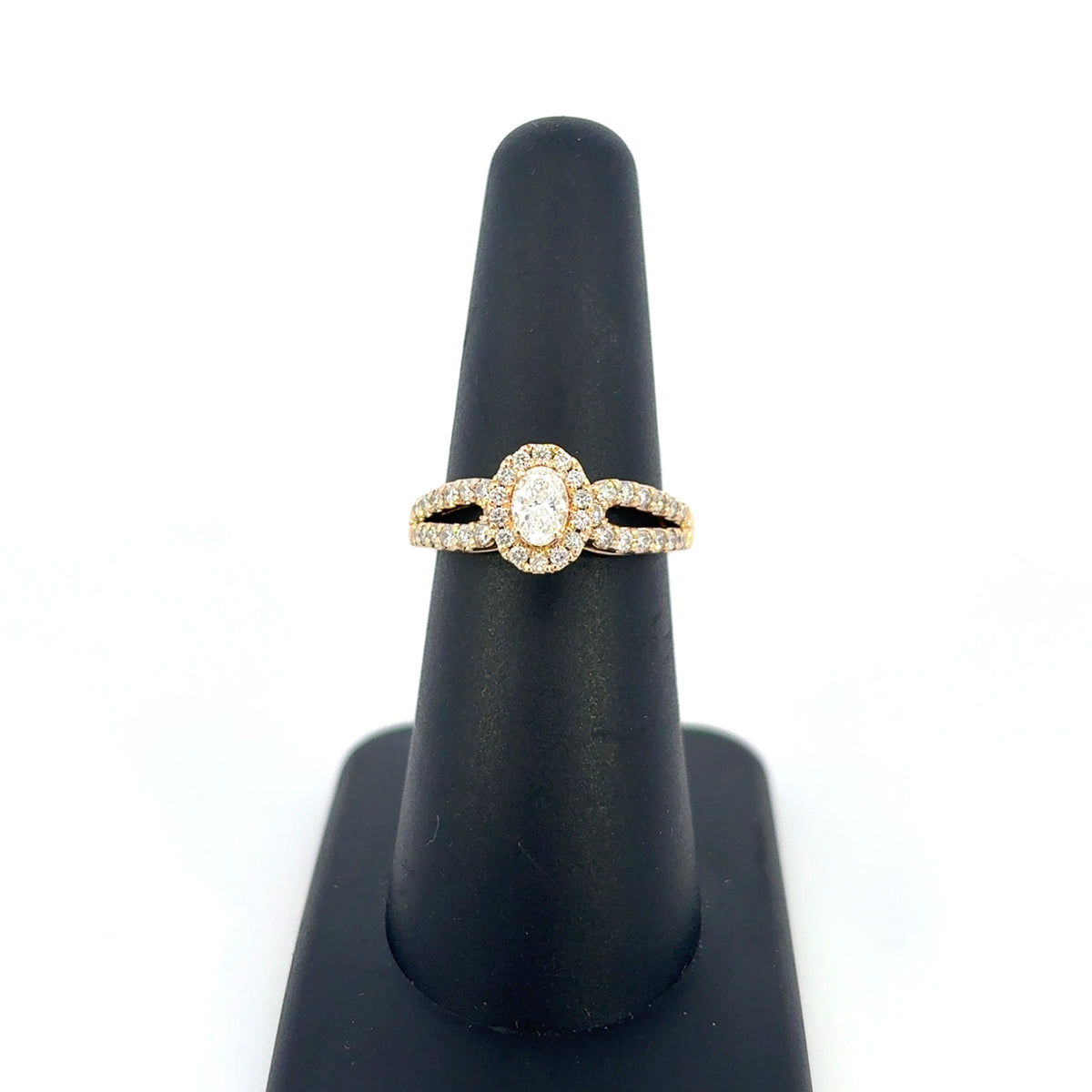 14K Gold Oval Diamond Engagement Ring - additional product view 6
