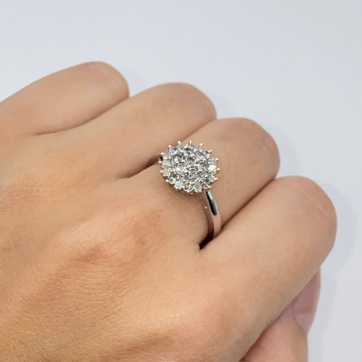 10K Gold Flower Elegant Diamond Engagement Ring - additional product view 3