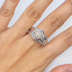 10K Gold Flower Ribbon Diamond Baguette Ring - additional product view 2