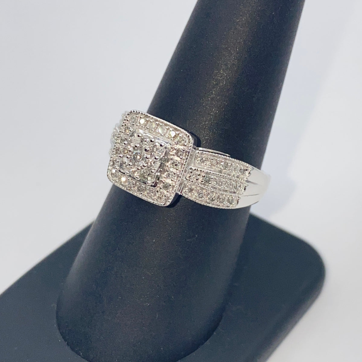 10K Gold Square Halo Diamond Ring - additional product view 6