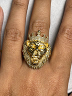 10K Gold King Lion Diamond Ring - additional product view 4