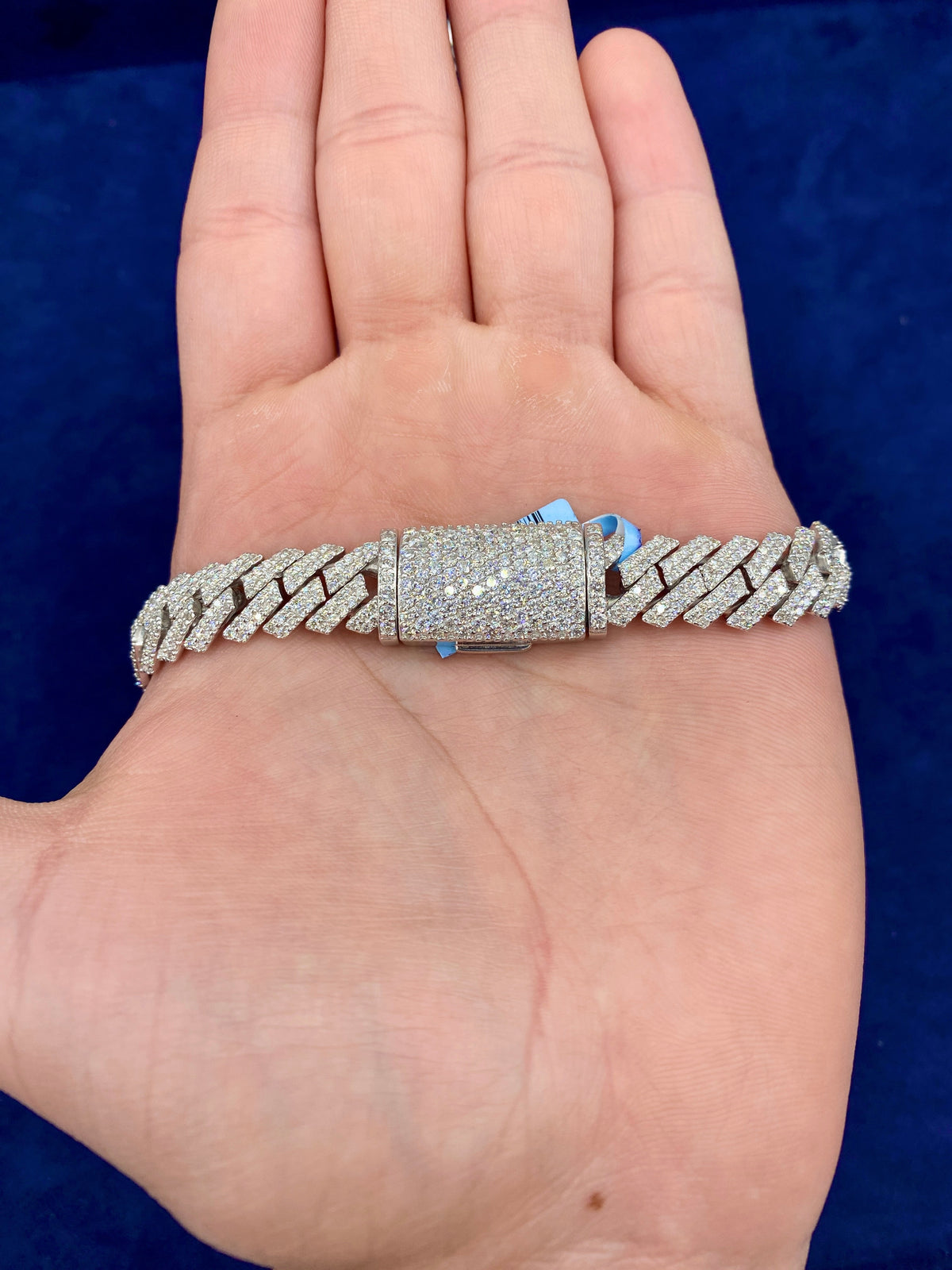 14K 11.5mm White Gold Cuban Diamond Chain 22 in - additional product view 6