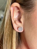 10K Gold Thick Round Diamond Earrings - additional product view 2