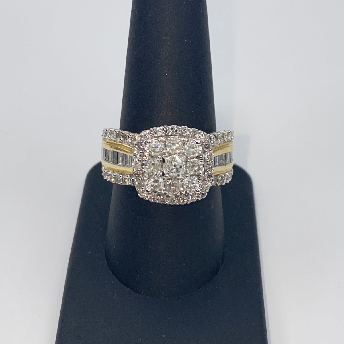 10K Gold Square Diamond Baguette Ring - additional product view 6