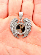 10K Gold Angel Wing Photo Diamond Pendant - additional product view 7