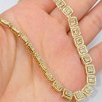 10K Gold 6mm Square Diamond Baguette Tennis Chain 18 in - additional product view 4
