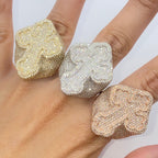 10K Gold Bubble Cross Diamond Ring - main product photo
