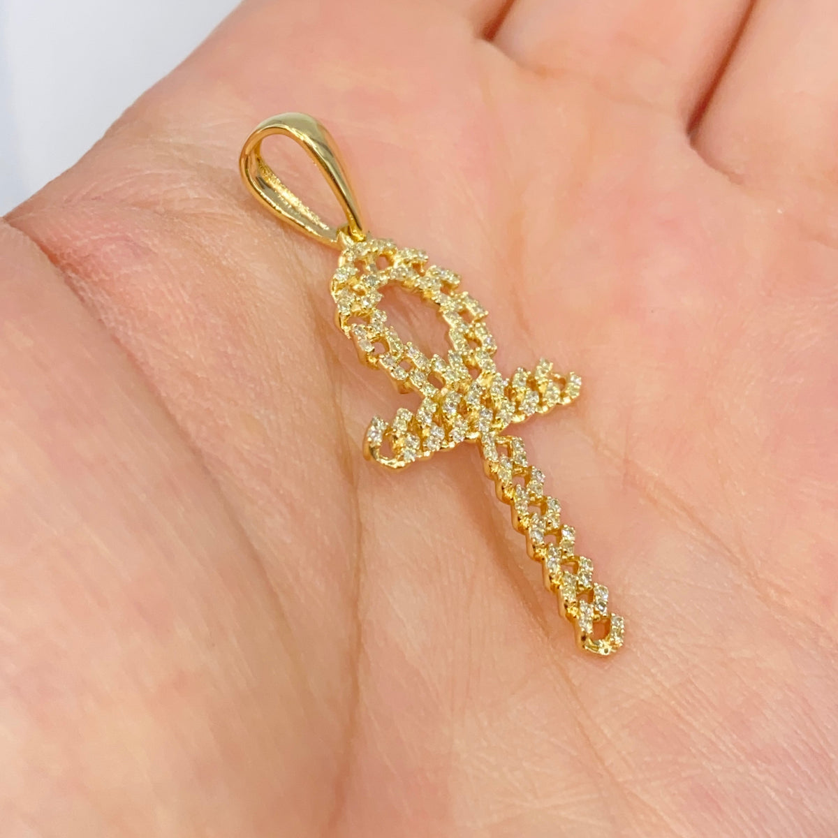 14K Gold Ankh Diamond Pendant - additional product view 3