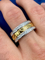 14K Gold Custom Roman Numeral Date Diamond Ring Band - additional product view 3
