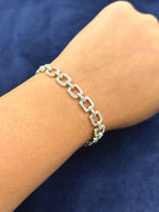 14K Gold Square Link Diamond Bracelet - additional product view 2