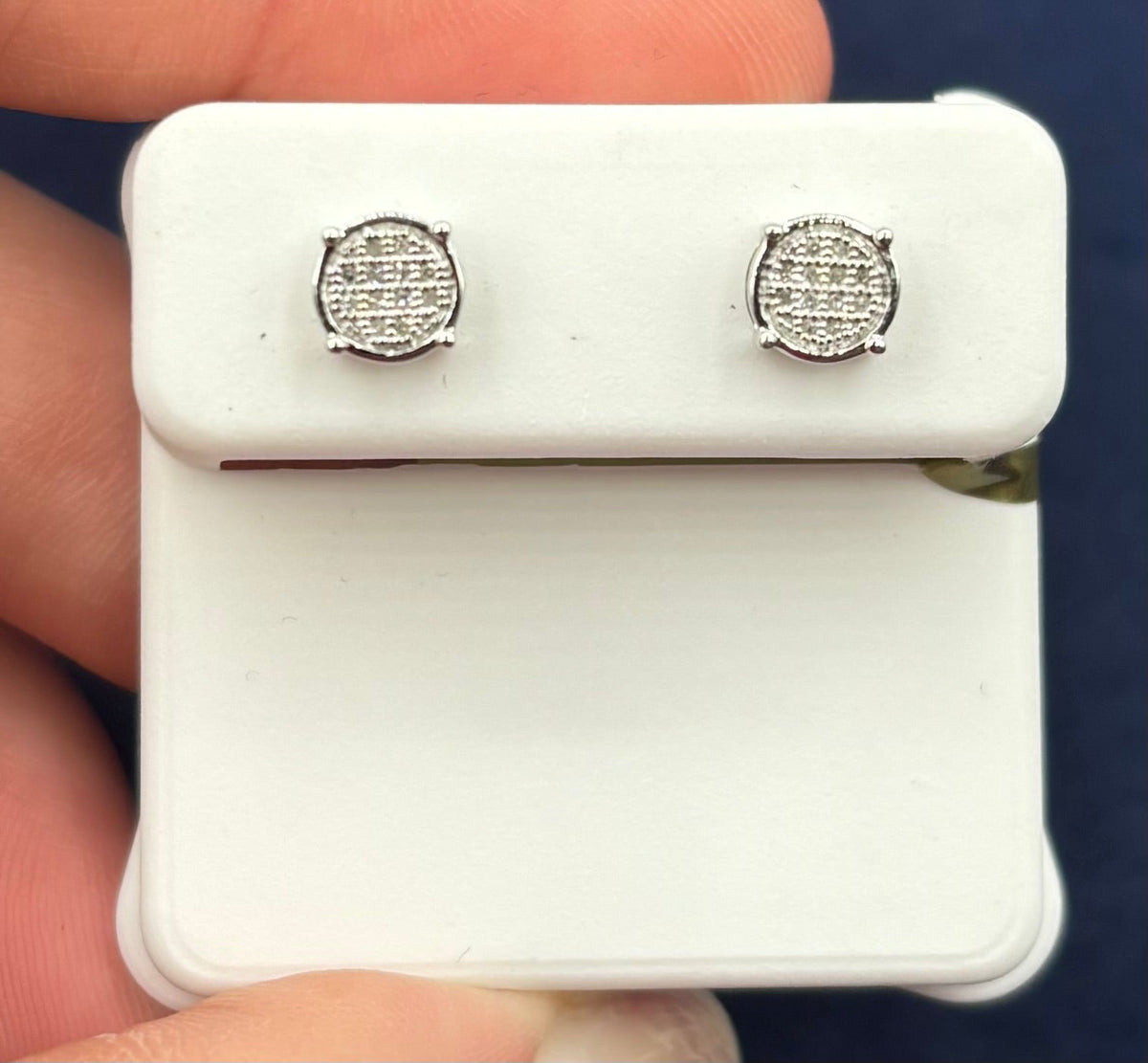10K Gold Circle Cookie Diamond Earrings - additional product view 4