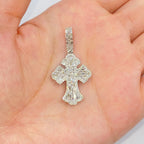 14K Gold Cross Diamond Baguette Pendant - additional product view 5