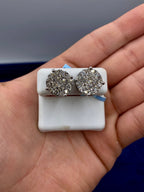 14K Gold Big Cluster Circle Diamond Earrings - additional product view 8