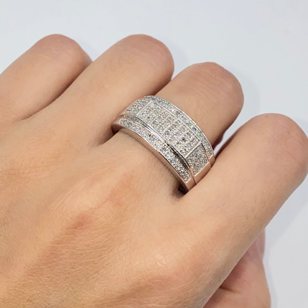 10K Gold Bold Diamond Ring Band - additional product view 3
