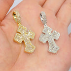 14K Gold Cross Diamond Baguette Pendant - additional product view 3