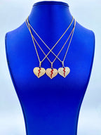 14K Gold Broken Heart Diamond Pendant - additional product view 2
