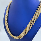 10K Gold 16mm Cuban Link Diamond Chain 22 in - additional product view 4