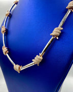 14K Gold Barbed Wire Stations Diamond Necklace - additional product view 3