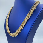 10K Gold 16mm Cuban Link Diamond Chain 22 in - additional product view 3