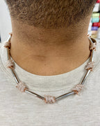14K Gold Barbed Wire Stations Diamond Necklace - additional product view 7