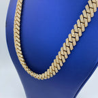 10K Gold 13.5mm Cuban Link Diamond Chain 22 in - additional product view 5