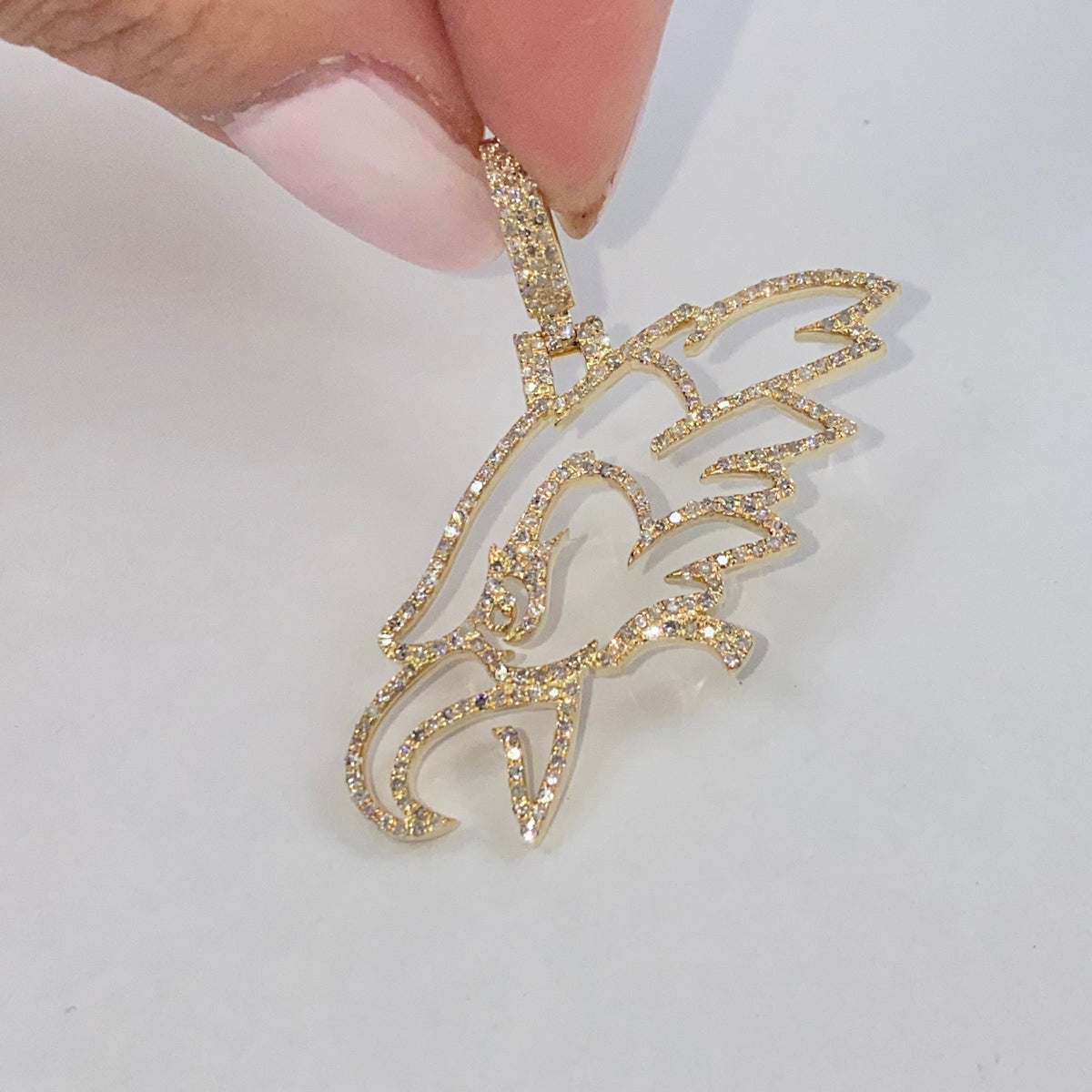 10K Gold Eagles Diamond Pendant - additional product view 4