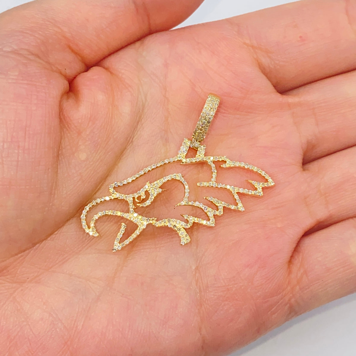 10K Gold Eagles Diamond Pendant - additional product view 2