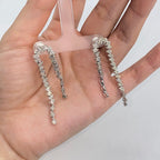 14K Gold Raindrop Cascade Dangling Diamond Earrings - main product photo