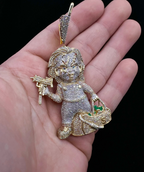 10K Gold Custom Chucky Diamond Pendant - additional product view 3