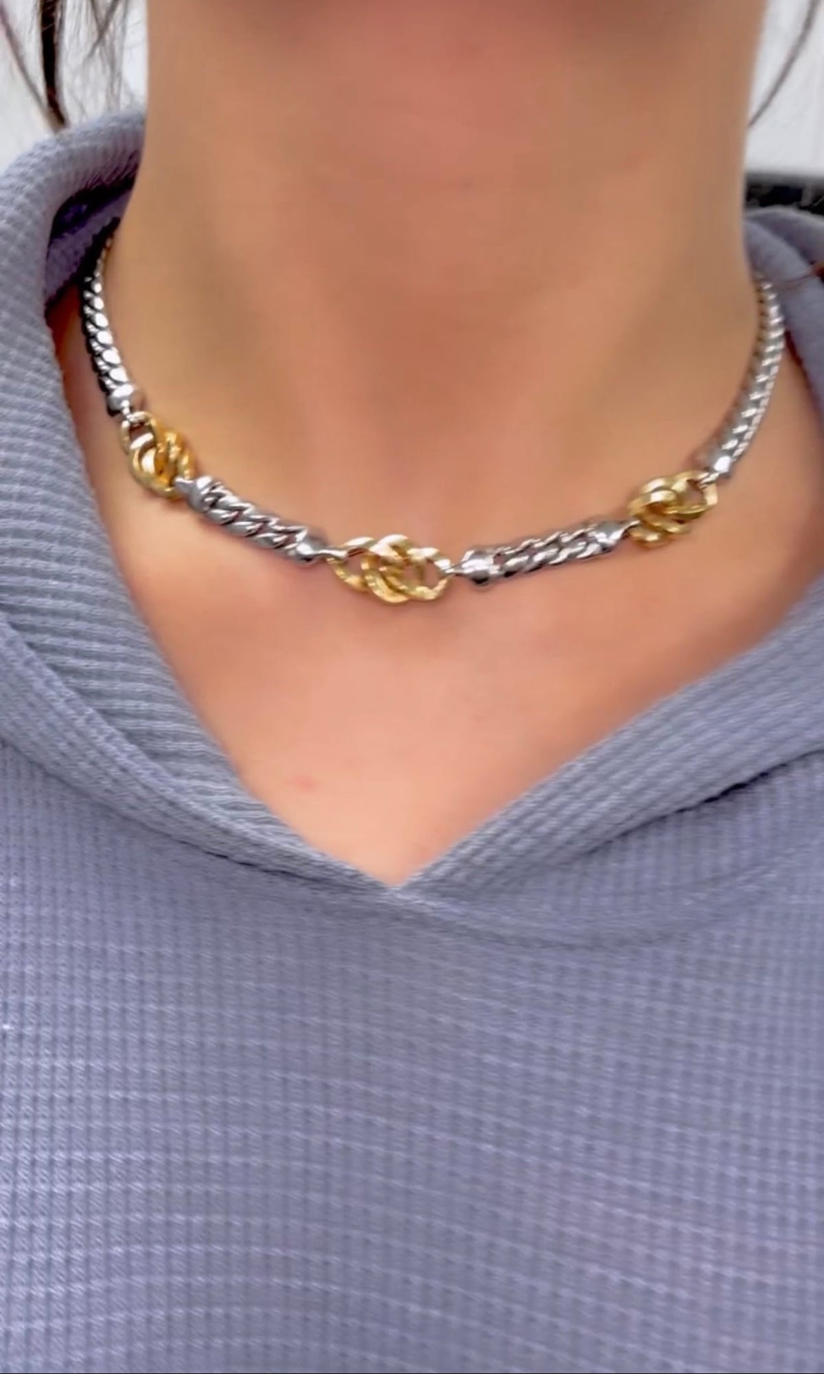 14K Gold Two-Tone Infinity Necklace - additional product view 2