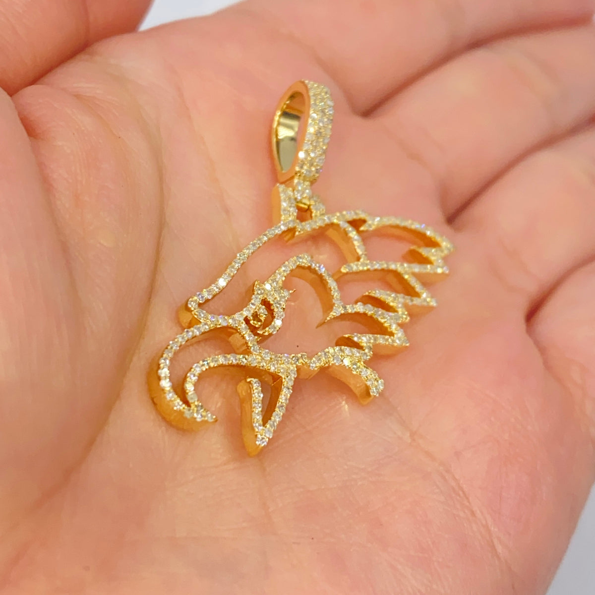 10K Gold Eagles Diamond Pendant - additional product view 3