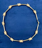 14K Gold Barbed Wire Stations Diamond Necklace - additional product view 5