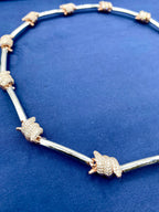 14K Gold Barbed Wire Stations Diamond Necklace - additional product view 6