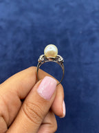 14K Gold Pearl Center Diamond Ring - additional product view 6