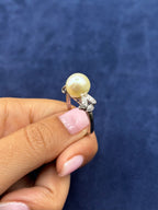 14K Gold Pearl Center Diamond Ring - additional product view 3