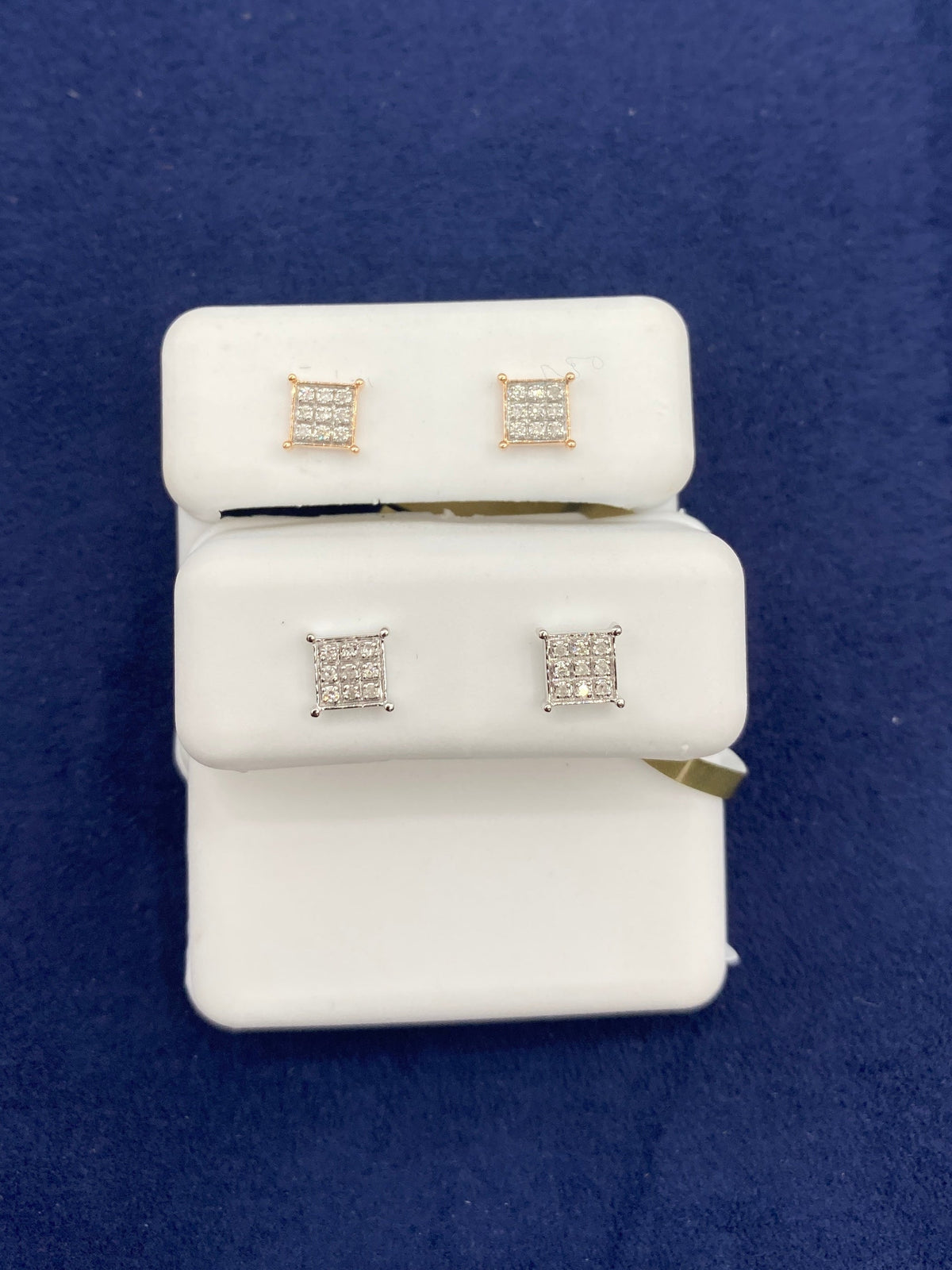 10K Gold Square Dance Floor Diamond Earrings - additional product view 2