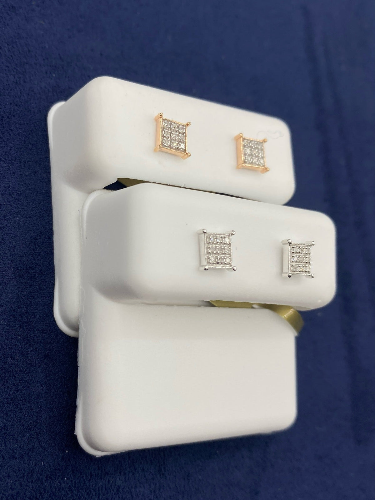 10K Gold Square Dance Floor Diamond Earrings - additional product view 3