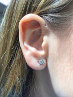 10K Gold Square Dance Floor Diamond Earrings - additional product view 4