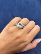 14K Gold and Pink Tourmaline Three Diamond Ring Effy Set - additional product view 2