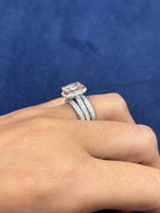 14K Gold and Pink Tourmaline Three Diamond Ring Effy Set - additional product view 3