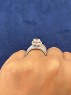 14K Gold and Pink Tourmaline Three Diamond Ring Effy Set - additional product view 4