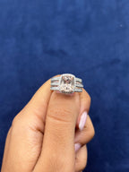 14K Gold and Pink Tourmaline Three Diamond Ring Effy Set - additional product view 5