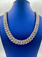 14K 16.5mm Jumbo White Gold and Diamond Cuban Link Chain - additional product view 2