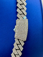 14K 16.5mm Jumbo White Gold and Diamond Cuban Link Chain - additional product view 5
