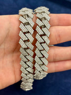 14K 16.5mm Jumbo White Gold and Diamond Cuban Link Chain - additional product view 6